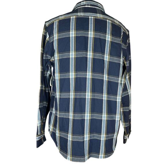 NEW Old Navy Mens Blue Plaid Lightly Lined Flannel Shirt Size L Regular Fit - Picture 5 of 10